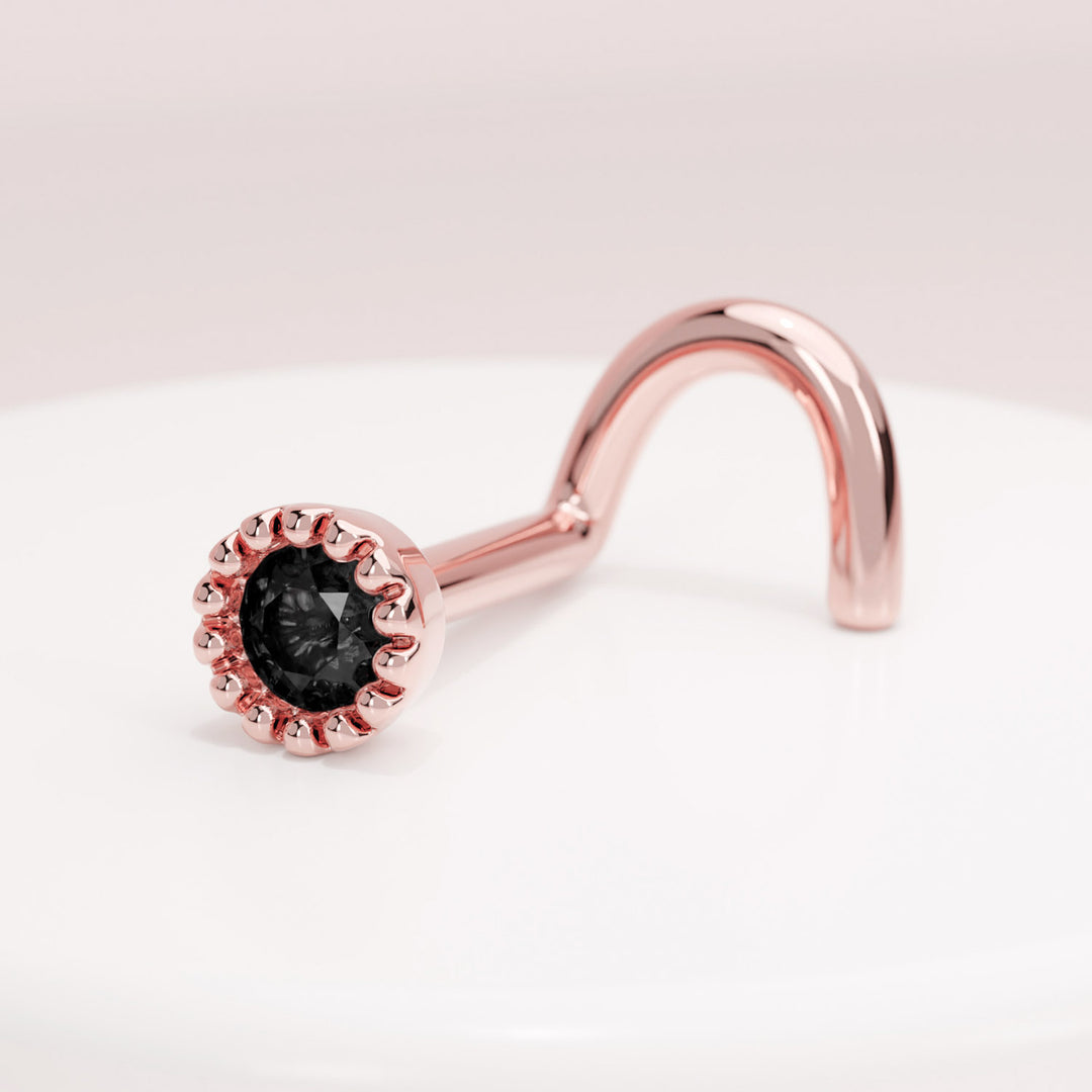 2mm Black Diamond Perlage Nose Ring