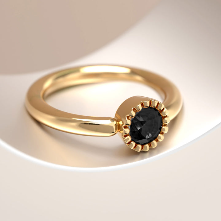 Black Diamond Perlagé Fixed Bead Ring Side Facing