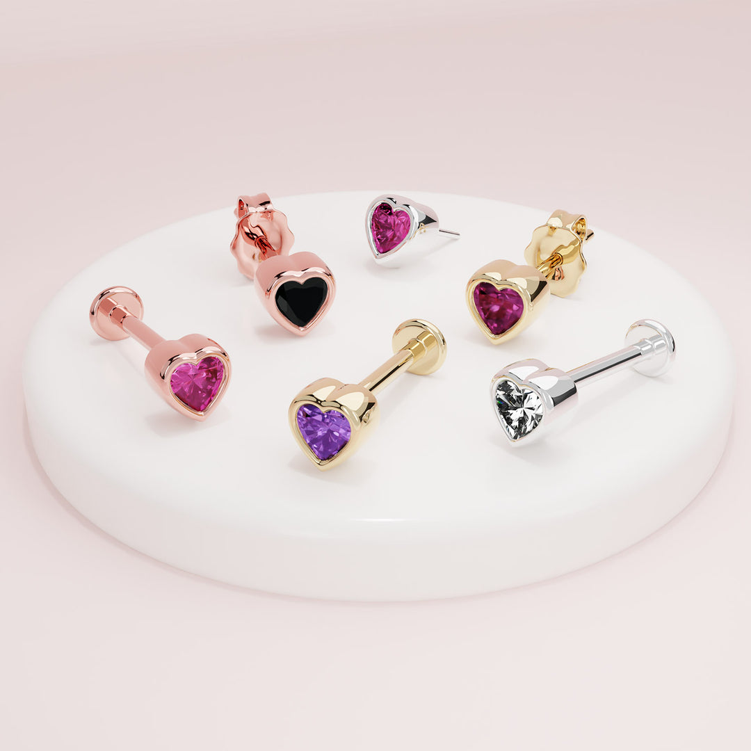 Gem Heart Earring