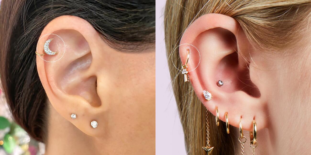 Ear lobe fashion and cartilage piercings