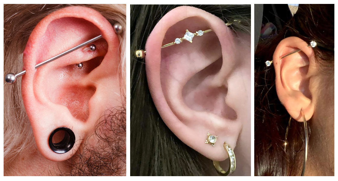 Cute fashion industrial piercings