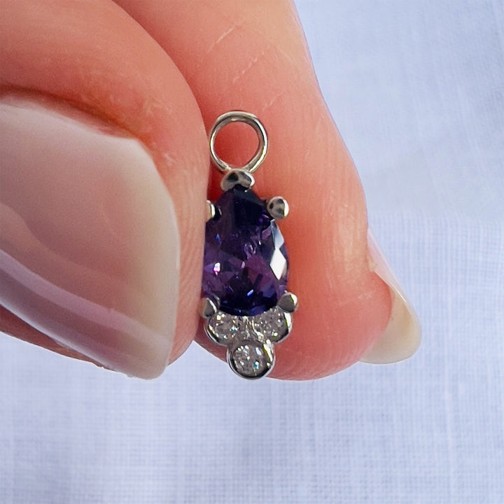 Pear with Tiny Diamonds Charm Accessory for Piercing Jewelry