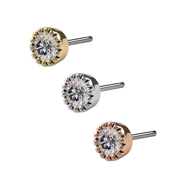 2mm Diamond Perlage Flat Back Stud