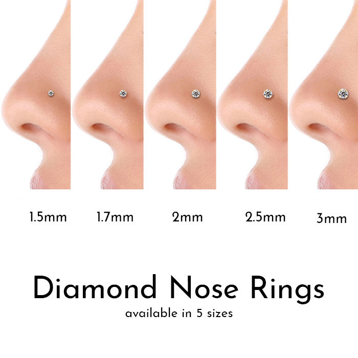 Gold diamond COMBO Dainty Shimmering nose stud or nosepin or nose ring with  american diamond-ring - SHREEVARAM - 3899504