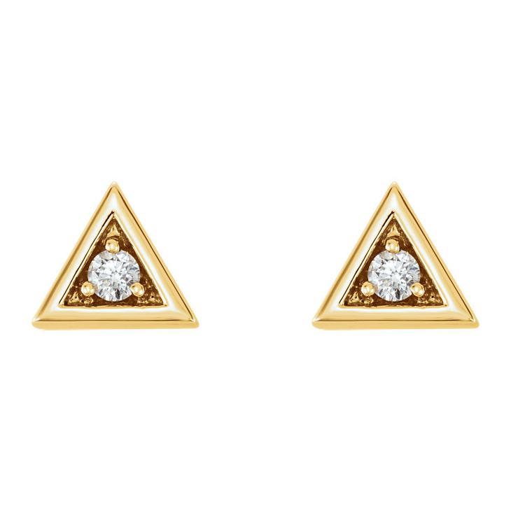 Triangle with Diamond 14K Gold Earrings – FreshTrends