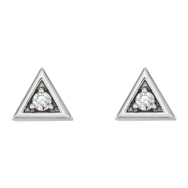 Triangle with Diamond 14K Gold Earrings – FreshTrends