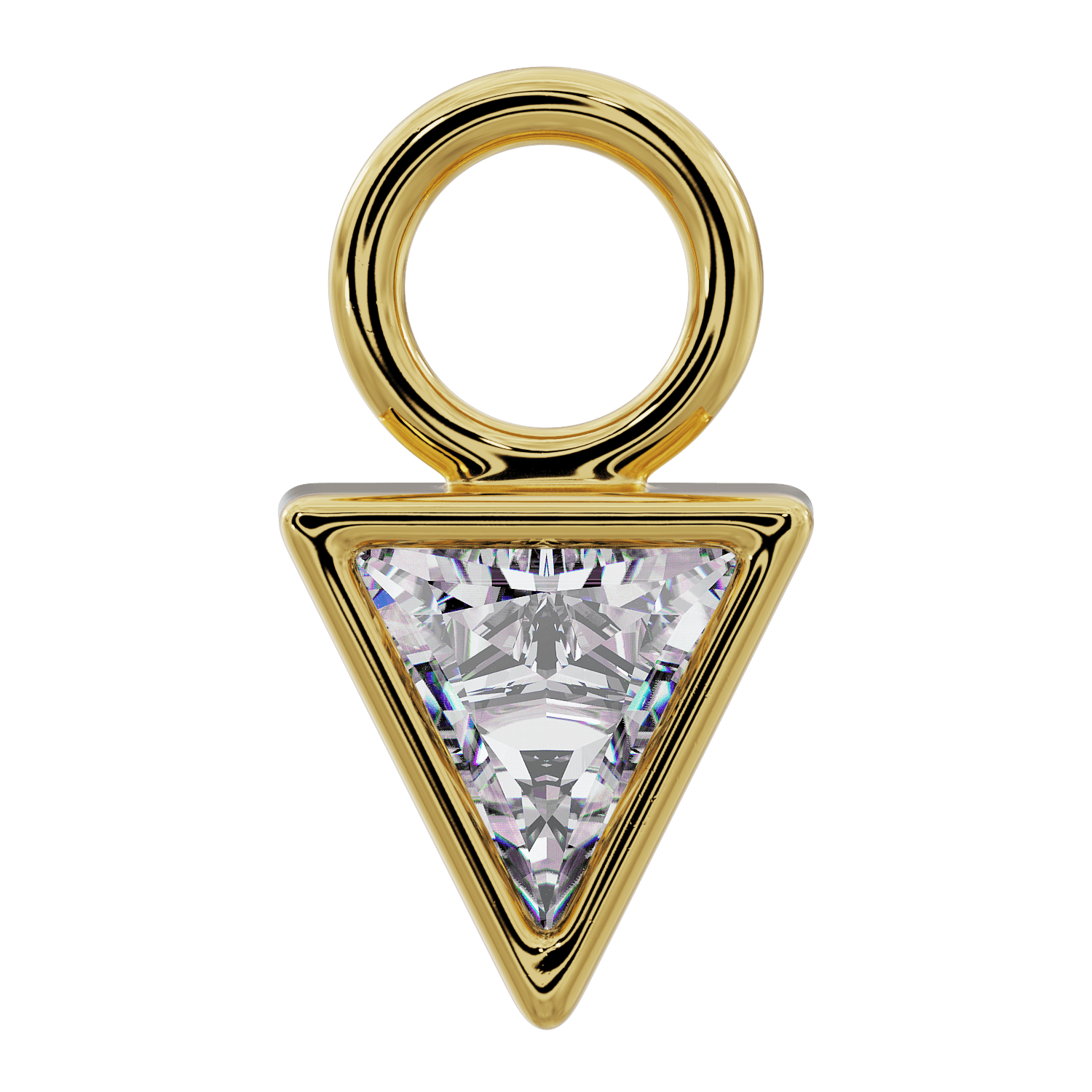 Triangle Diamond Charm Accessory for Piercing Jewelry