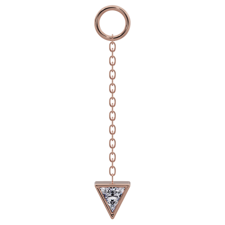 Triangle Diamond Chain Accessory-Long   14K Rose Gold