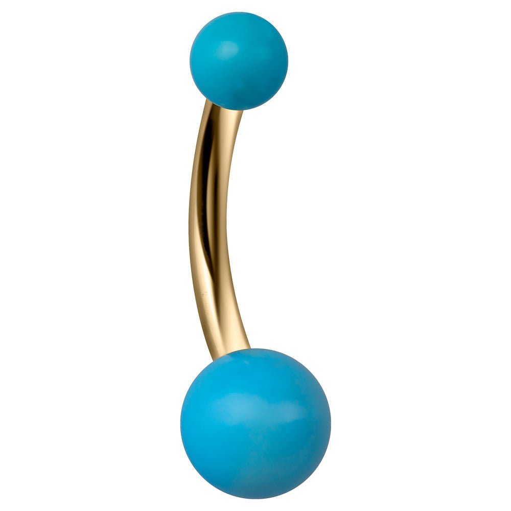 Turquoise Classic 14k Gold Navel Ring