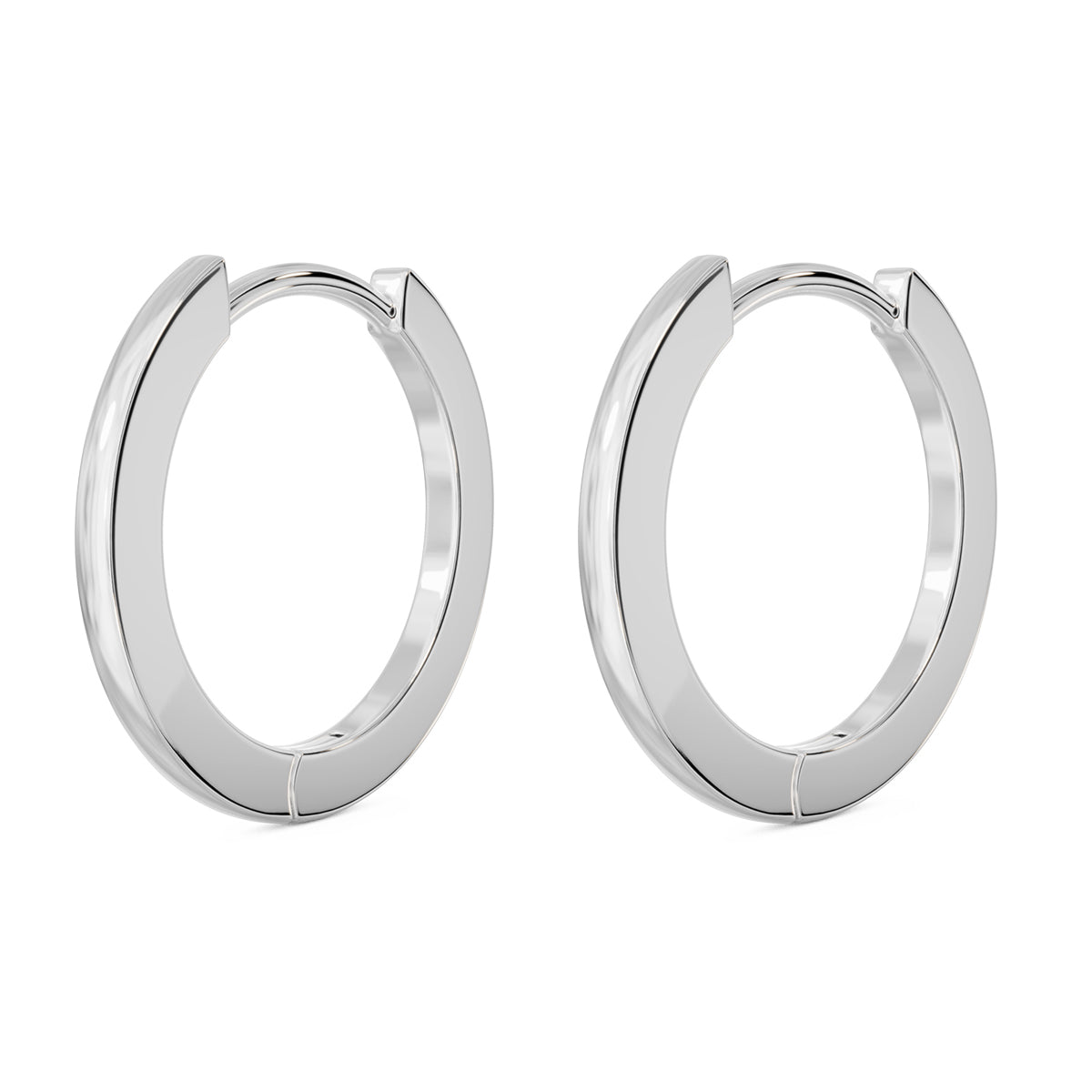 Solid white online gold huggie earrings