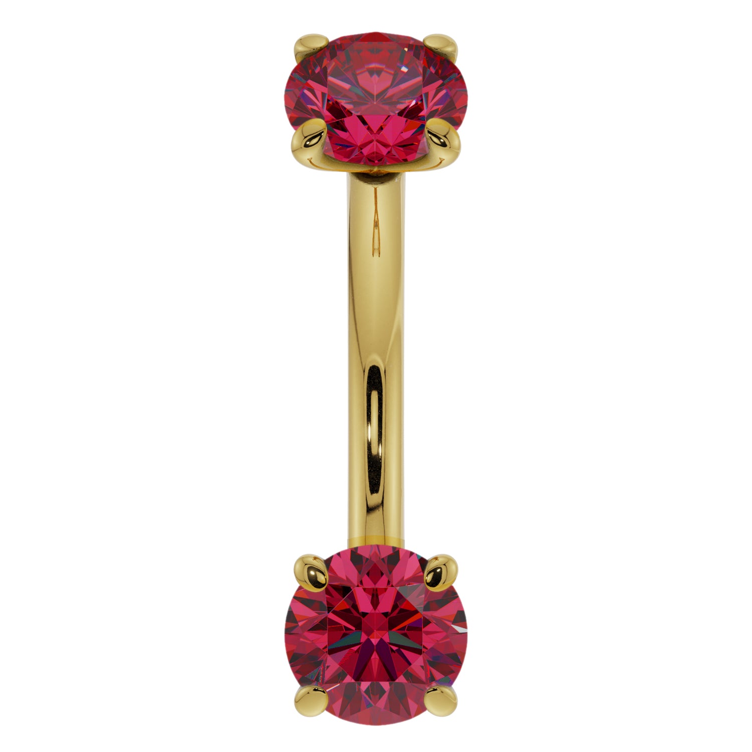 RUBY PRONG-SET CURVED BARBELL