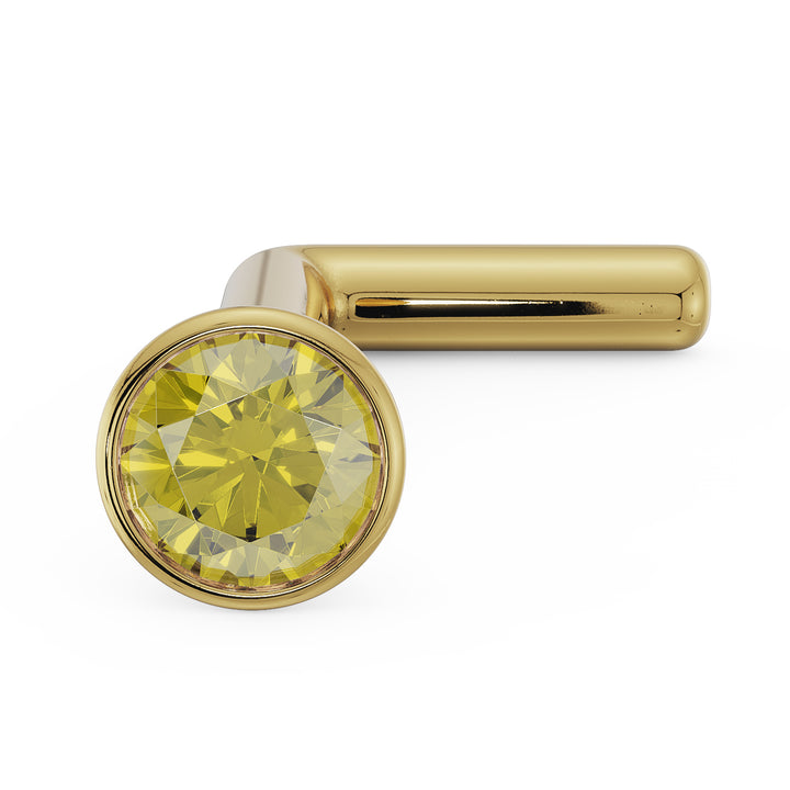 2mm Yellow Diamond Bezel Nose Ring Stud