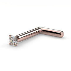 14k Rose Gold / L Post / 18G