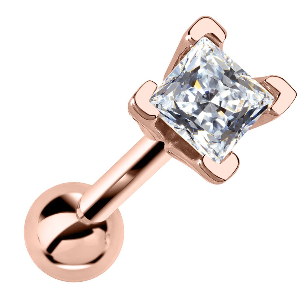 Princess Cut Genuine Birthstone 14k Gold Cartilage Earring – FreshTrends
