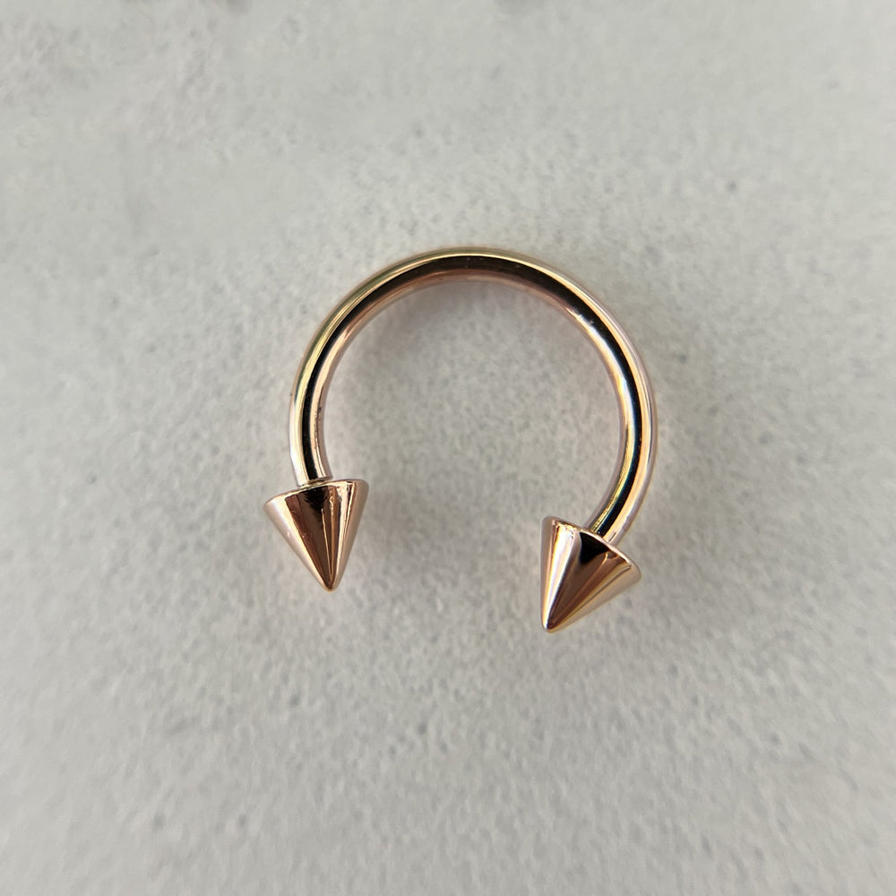 Spike 14K Gold Circular Barbell